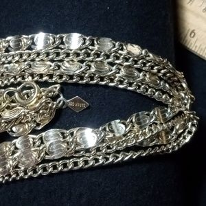 Sarah Cov multi chain gold tone 12" necklace